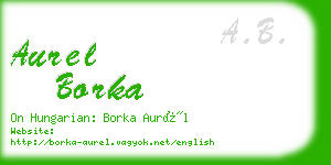 aurel borka business card